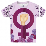 Детская 3D футболка со знаком феминизма