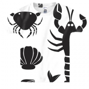 Детская 3D футболка с морскими животными