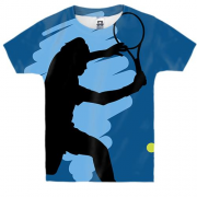 Детская 3D футболка с синим игроком в теннис