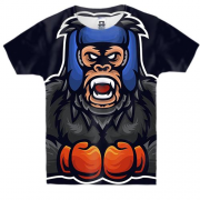 Детская 3D футболка с обезьяной боксером