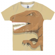 Детская 3D футболка с коричневым динозавром