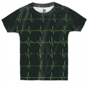 Детская 3D футболка с кардиограммой