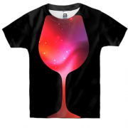 Детская 3D футболка с винным космосом