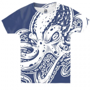 Детская 3D футболка с белым осьминогом