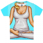 Детская 3D футболка с медитирующей девушкой