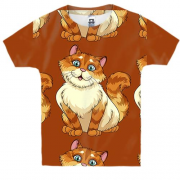 Детская 3D футболка с рыжими котиками