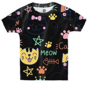 Детская 3D футболка Cat Meow