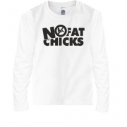 Детский лонгслив с надписью "No fat chicks"