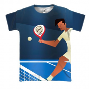 3D футболка з тенісистом на корті