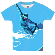 Детская 3D футболка Snowskater is Jumping