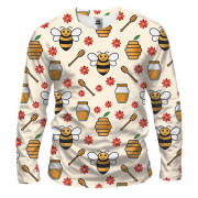 Мужской 3D лонгслив с пчелами и медом