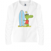 Детский лонгслив Crocodile surfer