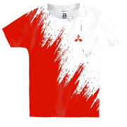 Детская 3D футболка Mitsubishi (бело-красный)