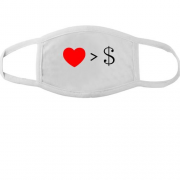 Тканинна маска для обличчя Любов дорожча за гроші