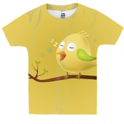 Детская 3D футболка Yellow bird sleeping