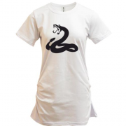 Подовжена футболка Змія на грудях