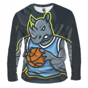 Мужской 3D лонгслив Basketball носорог