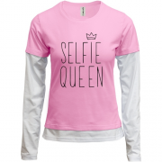 Комбинированный лонгслив Selfie Queen.