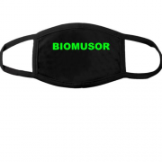 Тканинна маска для обличчя з написом "Biomusor"