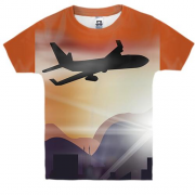 Детская 3D футболка с летящим боингом