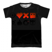 3D футболка Любовь смерть и роботы. На чёрном