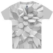 Детская 3D футболка Белая 3D абстракция