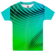 Детская 3D футболка Зелёные волны