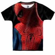 Детская 3D футболка Человек-паук в крупном плане