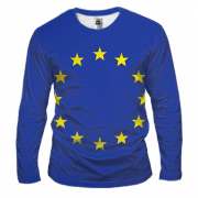 Мужской 3D лонгслив с флагом ЕС