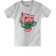 Дитяча футболка Пантера з ськейтом в пащі