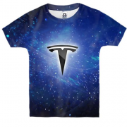 Дитяча 3D футболка Tesla космос