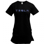 Удлиненная футболка с лого Tesla (молнии)