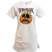 Удлиненная футболка Halloween с тыквой