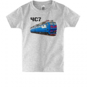 Детская футболка с локомотивом поезда ЧС7