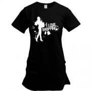 Подовжена футболка "I Love Shopping"