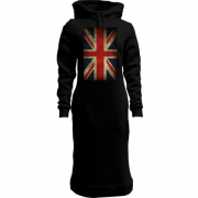 Женская толстовка-платье с Британским флагом