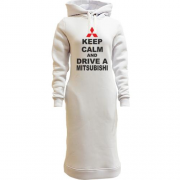 Женская толстовка-платье Keep calm and drive a Mitsubishi