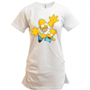 Подовжена футболка Гомер і Барт