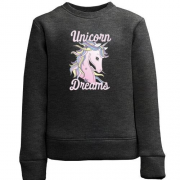 Дитячий світшот з єдинорогом і написом "Unicorn Dreams"