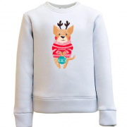 Детский свитшот Новогодний олененок в свитере