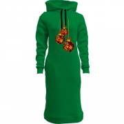 Женская толстовка-платье с ёлочными украшениями