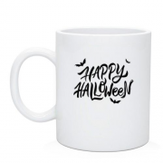Чашка Happy Halloween (з кажанами)