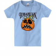 Детская футболка с зубастой тыквой "Halloween"