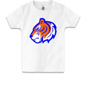 Детская футболка с оранжево-синим силуэтом тигра