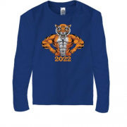 Детская футболка с длинным рукавом с накачанным тигром 2022