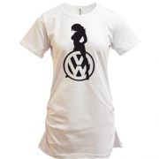 Подовжена футболка Volkswagen (лого з дівчиною)