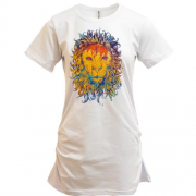 Подовжена футболка акварельний лев
