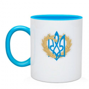 Чашка герб Украины с сердцем из колосков