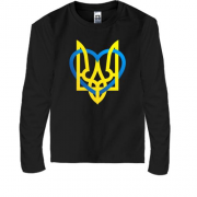 Дитяча футболка з довгим рукавом герб України із серцем