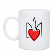 Чашка стилізований Тризуб із серцем